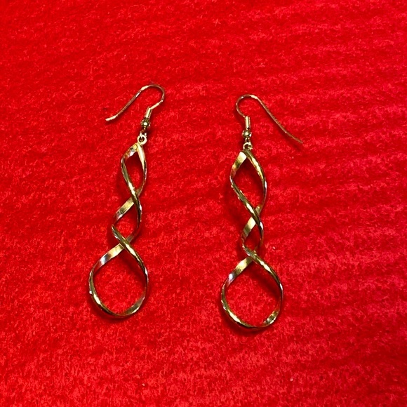 Golden Spiral Drop Earrings - Picture 10 of 11